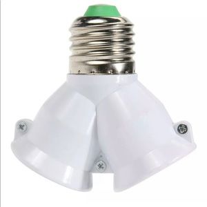 Lamp Light Socket 2 in 1 E27 Splitter Adapter Light Bulb Base Stand Holder 1xPcs